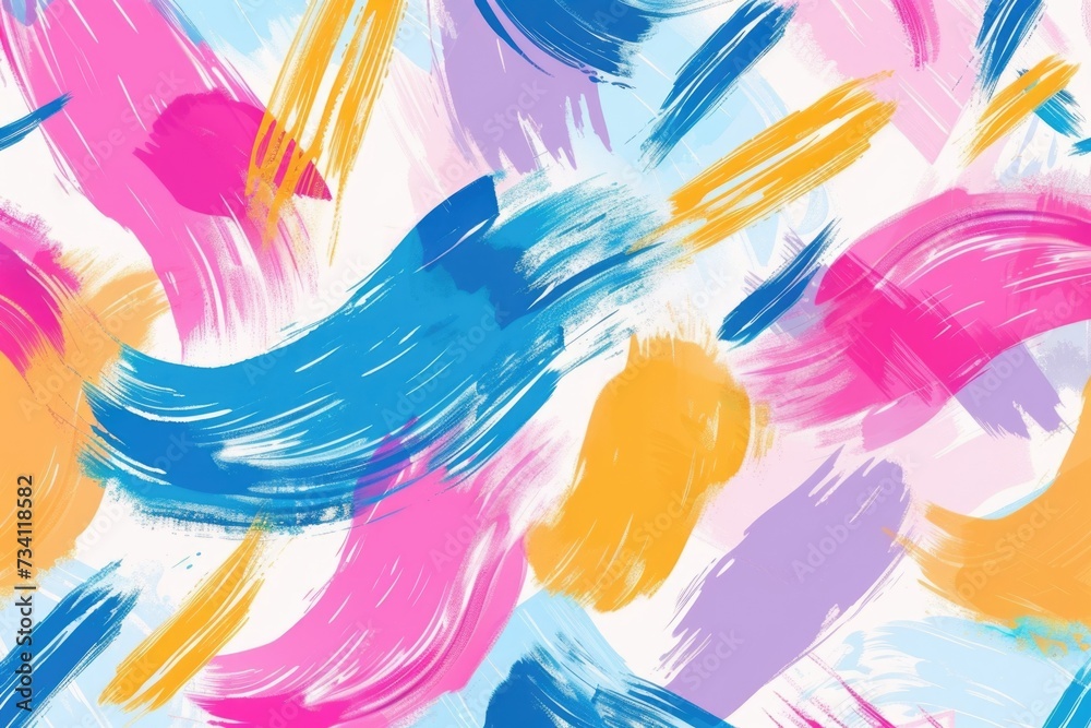 Aufkleber A vibrant and dynamic brush stroke pattern on a clean white background. Perfect for adding a pop of color and energy to any design project