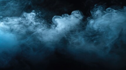 Smoke captured in a close-up shot on a black background. Perfect for adding a mysterious and dramatic touch to any design