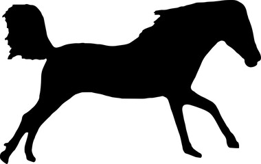 Fototapeta premium Horse Silhouette Vector Illustration. Wild Horse racing PNG on transparent background