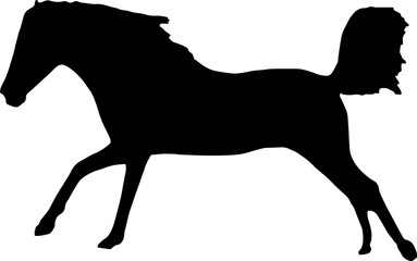 Horse Silhouette Vector Illustration. Wild Horse racing PNG on transparent background