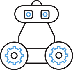 Fototapeta premium Space Exploration Robot Icon 