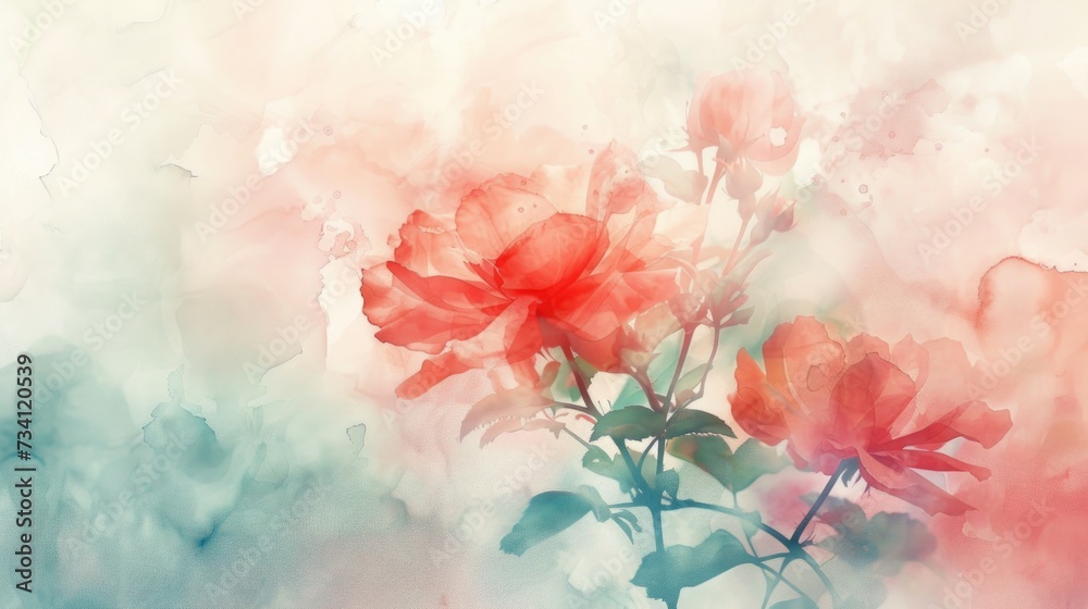 Aufkleber a beautiful painting of red flowers in a vase. perfect for adding a touch of color and elegance to a