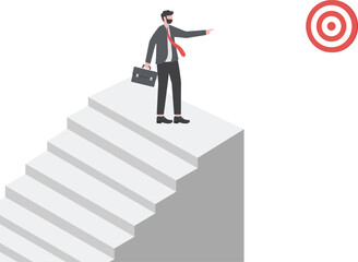 Fototapeta premium Businessman leadership pointing to the target. leadership concept
