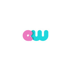 Letter EW logo isolated on white background