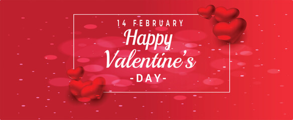 Happy Valentines Day red Banner  © Jasmin