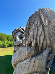 Fototapeta premium wooden sculpture of trolls