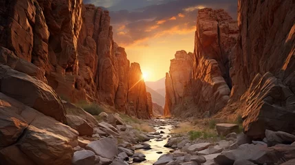 Photo sur Plexiglas Chocolat brun Canyon view in summer. Colorful canyon landscape at sunset. nature scenery in the canyon. amazing nature background. summer landscape in nature. Tasyaran canyon travel in the great valley. Turkey