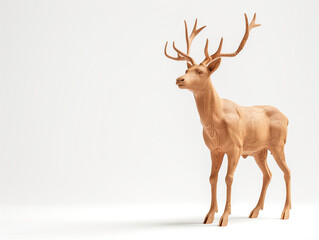 Wooden sculptural of a carved deer
