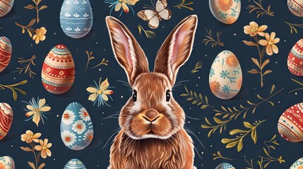 Easter day pattern - obrazy, fototapety, plakaty