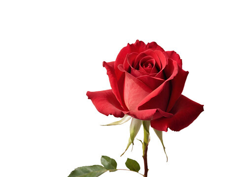 Close-up of red rose isolated on transparent background | PNG Background | Design to Valentines Day | Anniversary | Mother's Day
