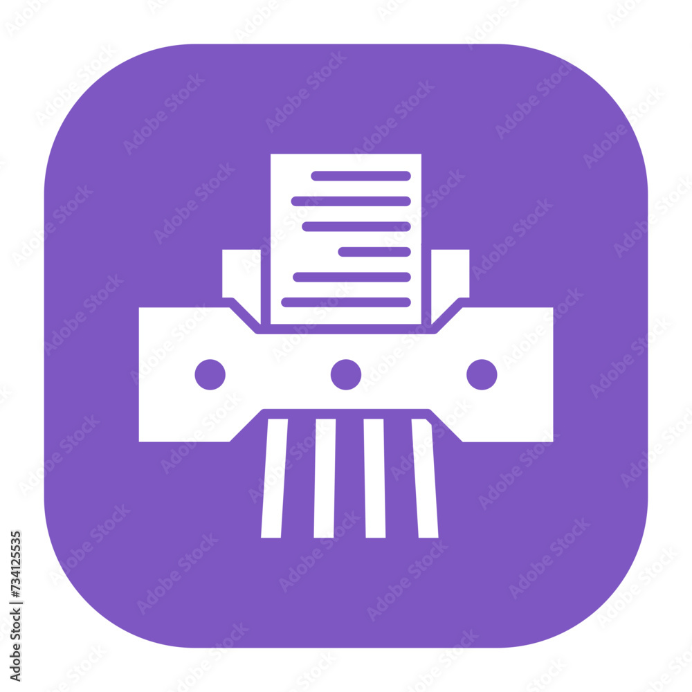 Sticker paper shredder icon