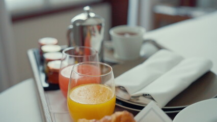 Hotel Room Breakfast Tray, close-up - 734126542