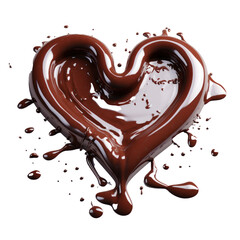 Heart shape made from melted chocolate, element for a love theme design