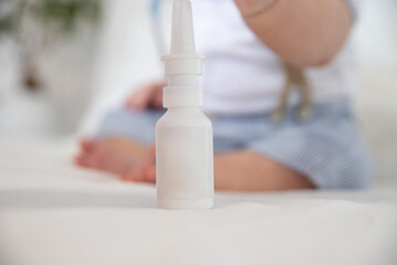Obraz na płótnie Canvas Place to advertise baby nasal spray