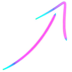 Neon colored arrow pointing up.