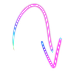 Neon colored arrow pointing down.