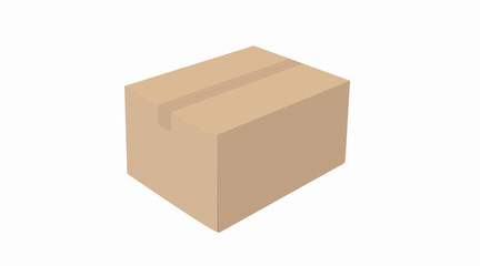Carton Box. Vector isolated flat illustration of a carton box on a white background