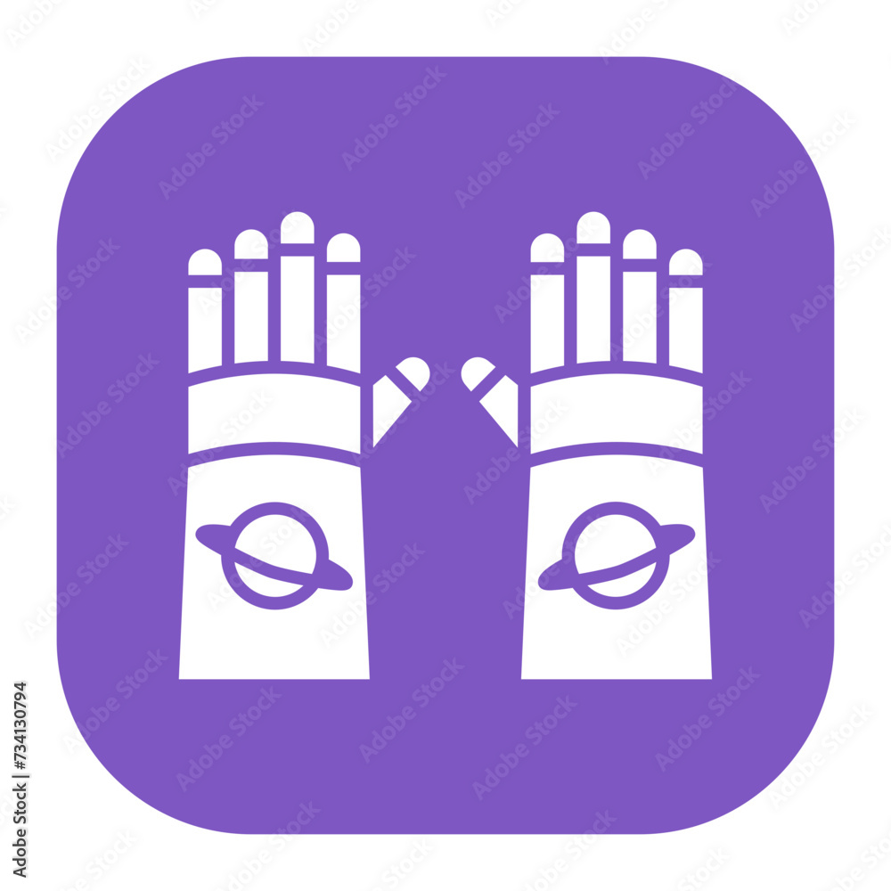 Sticker space gloves icon