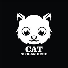 cat silhouette logo design illustration