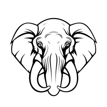 recommend clip art: elephant head mascot logo vector art illustration design