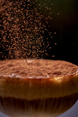 Alcoholic cocktail with cocoa. Tiramisu cocktail