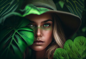 Green Beautiful Summer. Generative AI
