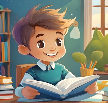 child reading a book