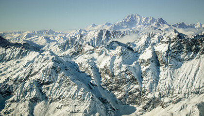Fototapeta premium matterhorn landscape with snow covered mountains in switzerland