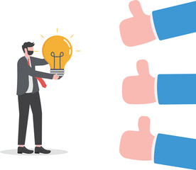 Being Successful with good and innovative idea. positive feedback concept.

