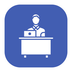 Student Studying on Laptop Icon