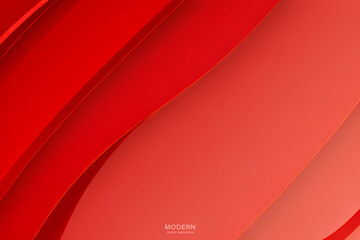 Luxury Red Background. Abstract Red Waves. Abstract background with wavy lines and dots. Modern abstract background for design. Vector illustration for brochure, flyer