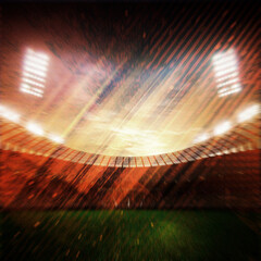 Cricket template for social media posts. Cricket background with stadium lights, gallery and field. Amazing readymade background for sports social media posts. © Shuvro