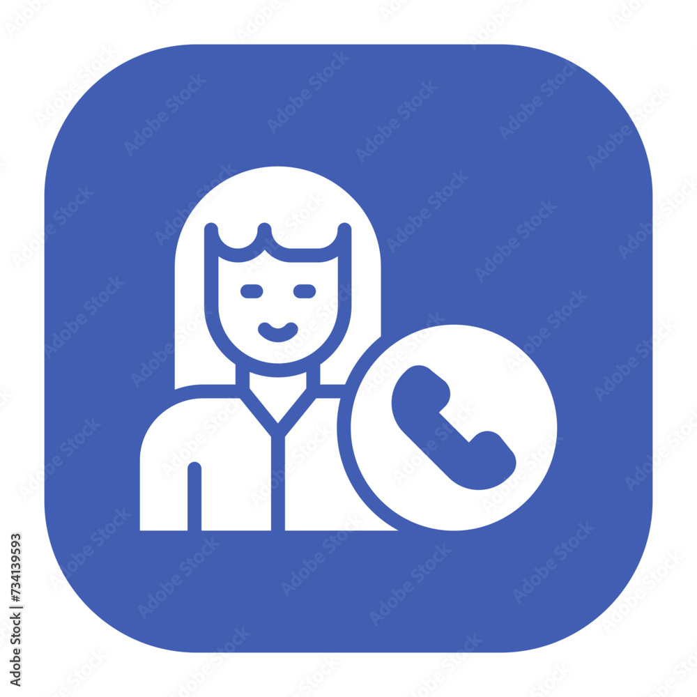 Sticker woman talking on call icon