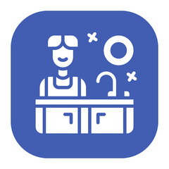 Man Washing Dishes Icon