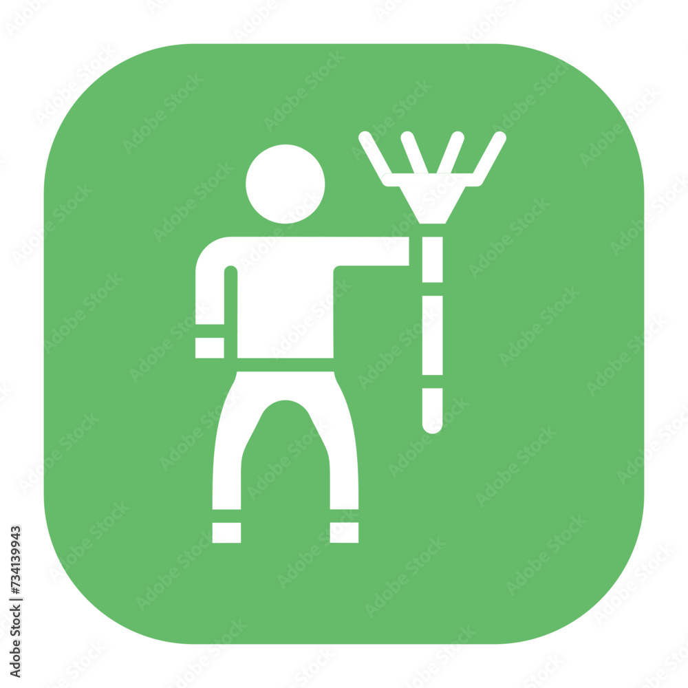 Wall mural cleaning man icon