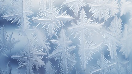This image captures the complex patterns of ice crystals formed naturally, showcasing the beauty of winter's frosty art