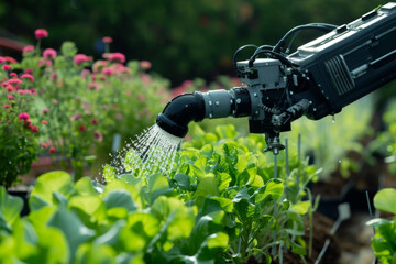 Smart robotic farmer arm watering plants, Automatic agricultural technology, Automatic agricultural, Farm Automation.