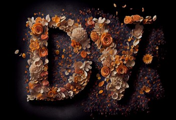 Love word made it with petals. Generative AI