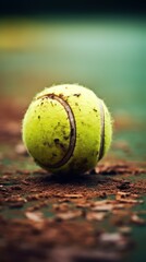 Vintage Sport Elegance: Nostalgic Closeup of Tennis Ball