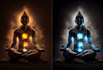 3d illustration transformation of awareness of chakra energy. Generative AI