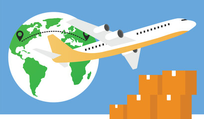 International Air Freight and World Map