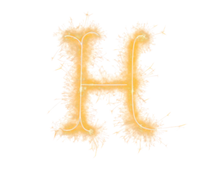 Sparklers Letter H on Transparent Background, PNG File