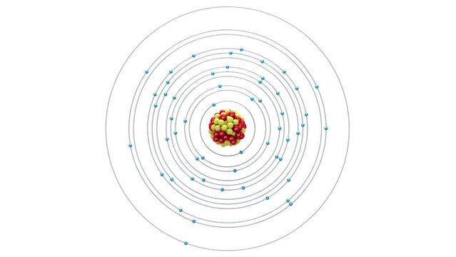 Caesium atom on a white background