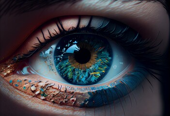 Shortcomings can blind our views and limit perspective - pictured as word Shortcomings on eyes to symbolize that Shortcomings can distort perception of the world, 3d illustration. Generative AI - obrazy, fototapety, plakaty
