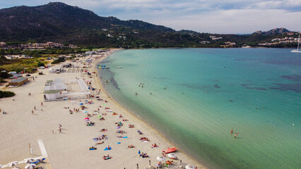 A beach and sea in the Gulf of Marinella in Costa Smeralda - Olbia - Sardinia - Italy