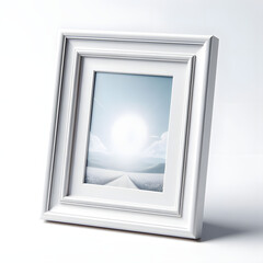 3d render blue sky photo frame