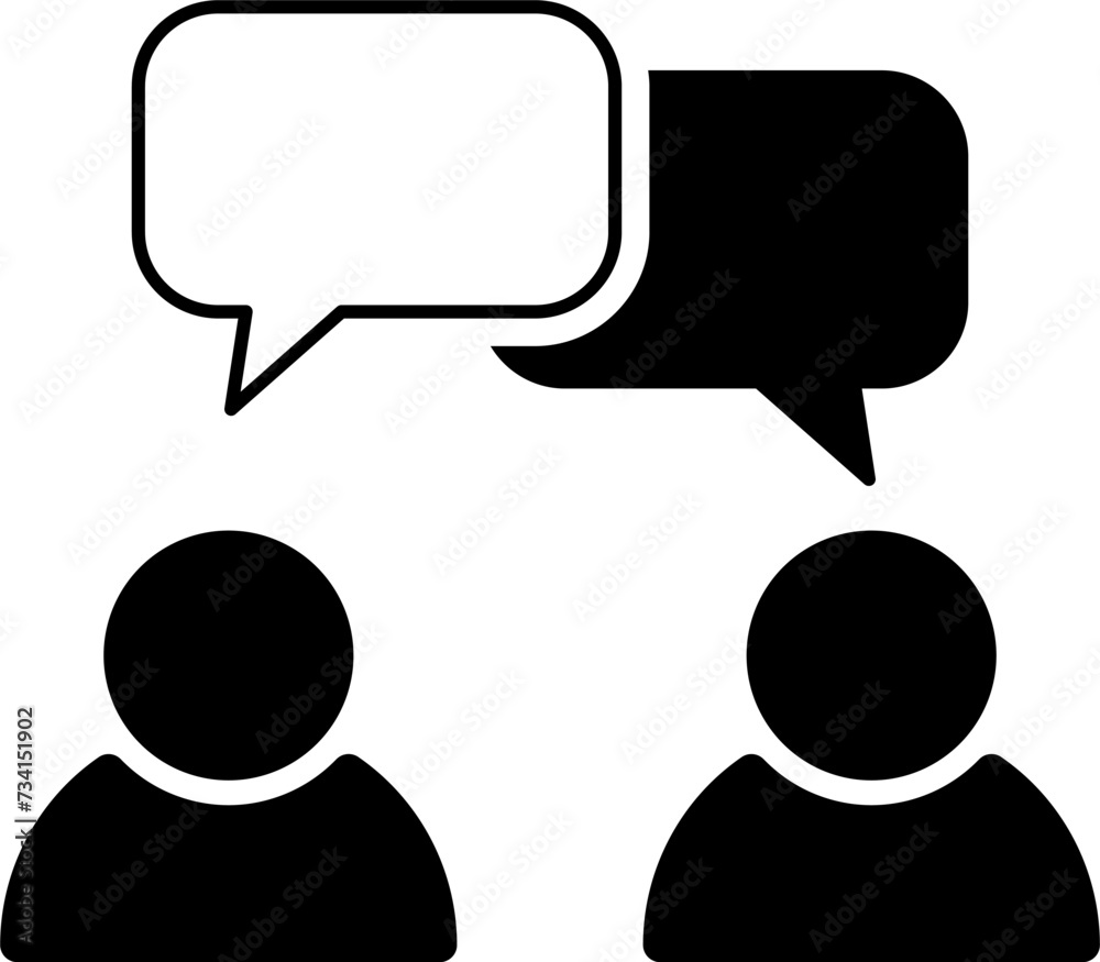 Poster people figures and blank speech bubbles or clouds conversation communication message symbol element 