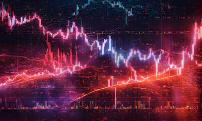 Fototapeta premium A dynamic depiction of business and finance with dominant