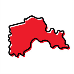 Fototapeta premium North Kazakhstan Region of Kazakhstan map vector illustration.