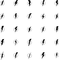 Fototapeta premium Flash lightning bolt icon. Electric power symbol. Power energy sign. High voltage warning sign, symbol. Caution electric shock. Vector illustration .